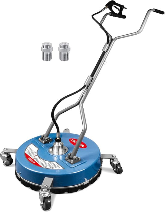 WOJET 20” Pressure Washer Surface Cleaner with 4 Wheels & Dual Handles, 4500PSI Surface Cleaner Attachment for Pressure Washer for Concrete Driveway Sidewalk Deck Patio Cleaning, 3/8'' Quick Connect