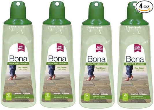 4 Pack of Bona Stone Tile & Laminate Floor Cleaner Refill Cartridge, 33 oz