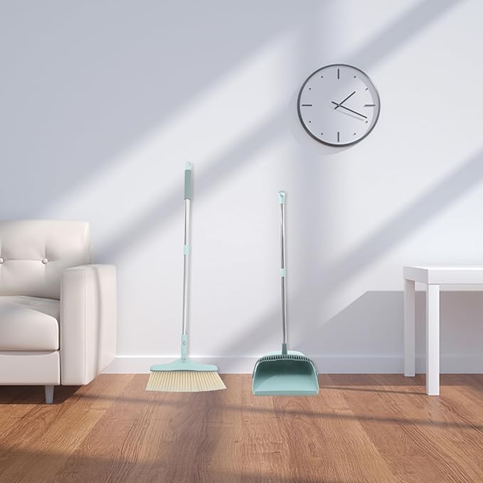 1set Broom Dustpan Set Soft Hair Scraper Broom for Home Cleaning Long Handle Dustpan Set for Dorm Housewarming House Cleaning Tool