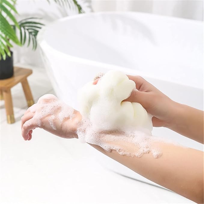 Dry Brushing Bath Bubble Ball Exfoliating Scrubber Soft Shower Mesh Foaming Sponge Body Skin Cleaner Cleaning Tools Bathroom Accessories(Green)