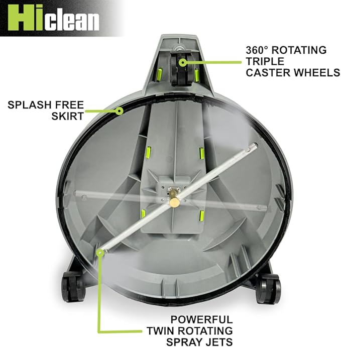 12" Electric Pressure Washer Surface Cleaner with Wheels 3200 PSI Max, Surface Cleaner for Power Washer Attachment for Concrete, Patio, Sidewalk, and Driveways