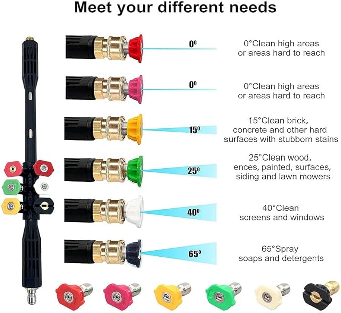 Pressure Washer Extension Wand-Gutter Cleaning Tools Extension Wand Power Washer Replacement,1/4Inch Quick Connect Durable Easy to Use Black&Silver