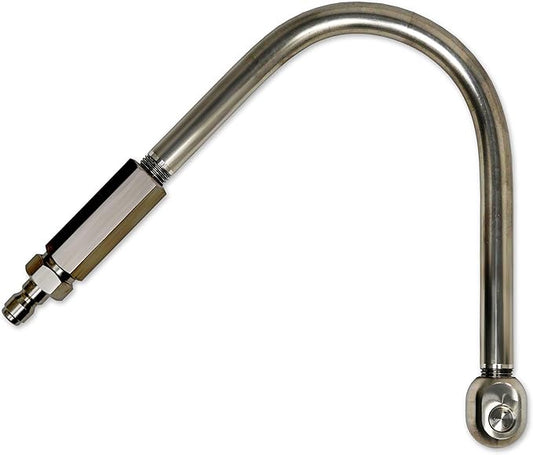Gutter Cleaner Attachment - For Your Pressure Washer up to 4,400 PSI - Solid Stainless Steel Body - Patented Streamlined Profile - Six Recoil-Free Spray Jets