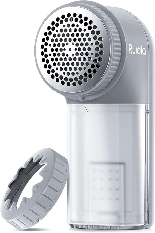 Ruidla Fabric Shaver Lint Remover, Sweater Shaver to Remove Pilling | Lint Shaver with 2-Speed Power Adjustment, Fuzz Shaver for Clothes Balls-Battery Operated, Easy Removable Bin for Fuzz(Grey) by Ruidla