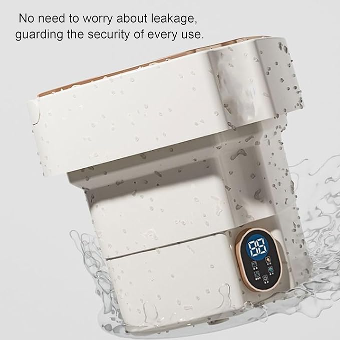 Portable Washing Machine, 18L Large Capacity Foldable Mini Washer with Drain Hose, 2/3 Water Filling for Deep Cleaning, for Undergarments, Socks, Apartments, Dorm, Travel Laundry