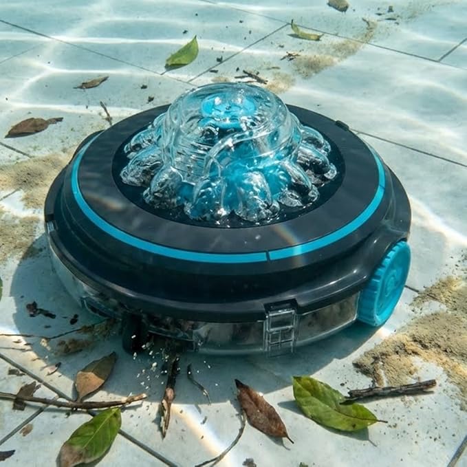 Automatic Cordless Pool Cleaner Upgrade for Above Ground Pools - Pool Stomach 65 | 75-Min Runtime, Self-Parking | Cleans Slopes & Ramps | Dual Filter System for Leaves & Sand | US/EU Patented Design