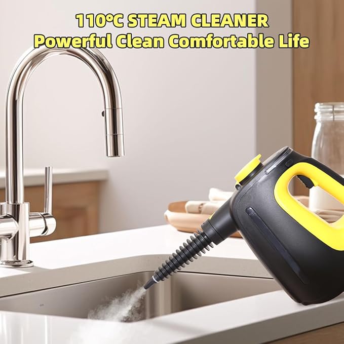 Handheld Steam Cleaner with 9 pcs Accessories Multi Surface Steam Cleaner for Home 530ml Natural Multi Purpose Steamer for Cleaning Grime, Grease，Floor, Upholstery, Grout and Car