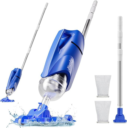 Hot Tub Vacuum – Cordless Spa Vacuum for Above Ground Pool, In-Ground Pools & All Hot Tubs, Pool Vacuum for Above Ground Pool & Spa Vacuum for Hot Tub (Grey) (Big)
