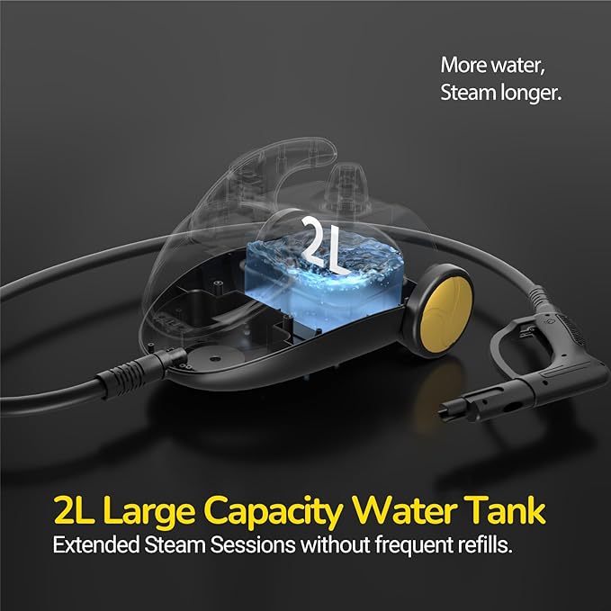 Heavy Duty Steam Cleaner with 2L Large Water Tank, 28-in-1 Multipurpose steam cleaner for home, High Temperature Deep Cleaning for Grout, Floor, Tile, Oven, Car, Window&Kitchen，no chemical