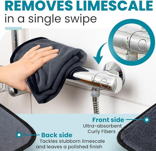 Shiny Wipes XL Drying Towel, The Original, Ultra Absorbent Twisted-Loop Design, Streak-Free Drying Towel, Shiny Wipes Shower Cleaning Cloths (1 Towel)