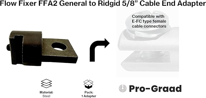 Auger Adapter FFA2 – Compatible with General to Ridgid Drain Cleaner, Converts General Slotted Cable Ends to Fit Ridgid Models K40, K50, K375, K380, K400 &K3800 with 5/8" Cable Ends (Not Cable Size)