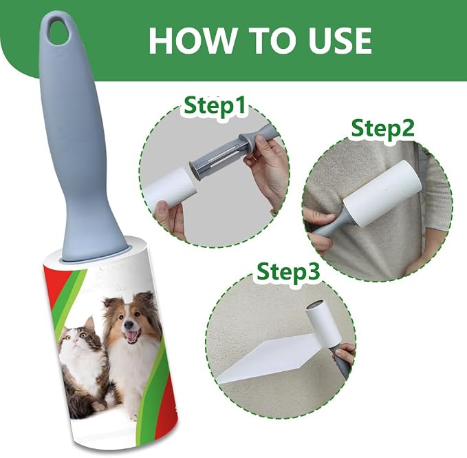 Pet Hair Lint Rollers, 3 Pack, 90 Sheets Each?€? Reusable Sticky Roller for Pet Hair, Cat & Dog Hair Remover, Lint Remover, Pet Hair Remover for Furniture, Clothing & Cars - Image 10
