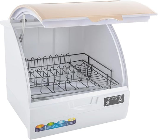 900W Countertop Dishwasher with 3 Washing Modes, 167℉ High-Temp, No Installation Needed, Portable Dishwasher with 3L Water Tank,Compact Mini Dish Washing Machine for Home (Type B - Gold)