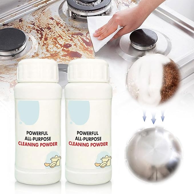 Powerful Kitchen All-purpose Powder Cleaner, 2025 New Super Strong Grease Remover, Instant Kitchen All-Purpose Cleaning Powder, Heavy Kitchens Duty Degreaser Multi-Purpose Cleaning Paste (2, 110g)