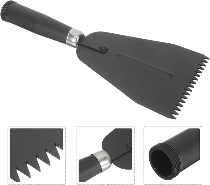 TOYANDONA Heavy Duty Manganese Steel Ice Shovel and Snow Scraper for Outdoor Winter Use, Sturdy Metal Snow Cleaning Tool with Wear-Resistant Blade for Driveway and Household Ice Removal
