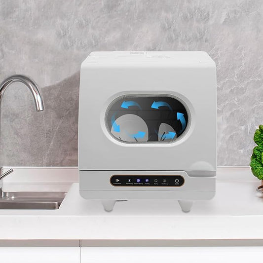 5-in-1 Countertop Dishwasher, 1200W 6-Sets Dishes Mini Dishwasher with 360° Rotating Spray, Portable Non Installation Dish Washer, 1.320Gal Compact Dishwasher for Home, Apartments, RVs
