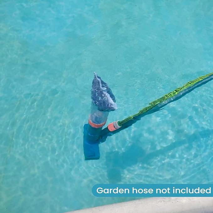 Above Ground Pool Cleaning Kit with Garden Hose Pool Vacuum, Aluminum Frame Leaf Rake Net, Wall Brush and 8Ft Pole for Remove Leaves & Debris