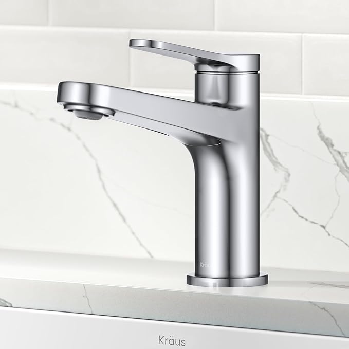 KRAUS Indy Single Handle One Hole Bathroom Sink Faucet in Chrome, KBF-1411CH