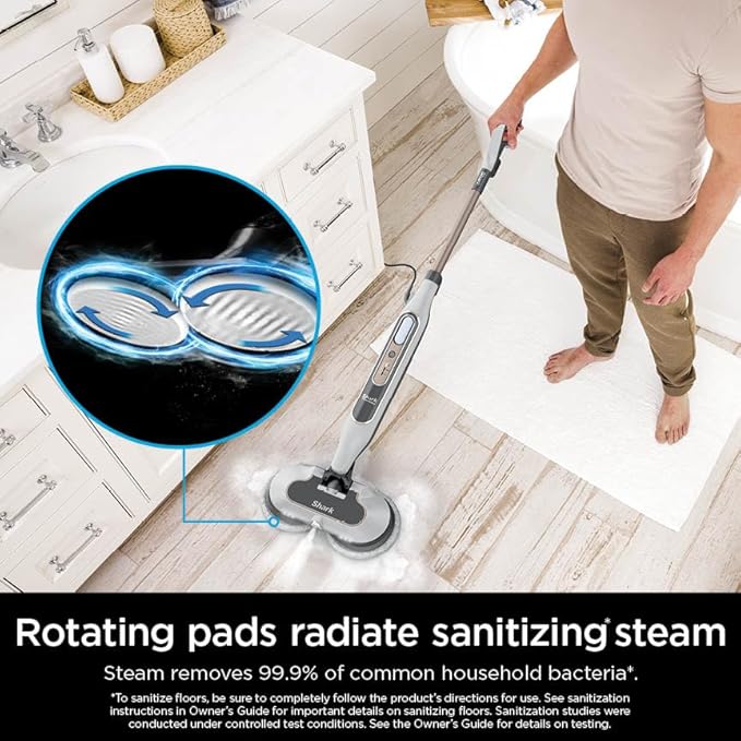 Shark Steam & Scrub with Steam Blaster Technology All-in-One Hard Floor Steam Mop with 3 Steam Modes & LED Headlights S8201, Rotator White