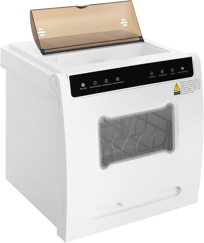 3-In-1 Portable Dishwasher,785W Countertop Mini Dishwasher With Display Screen & Child Lock,Multi-Functional Large Capacity Compact Drying Storage Dishwasher For Apartments,Dorms,Kitchens (800W 5L)