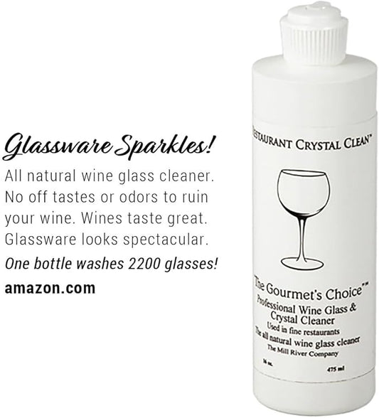Professional Wine Glass Cleaner and Crystal Cleaning Liquid -16 oz.