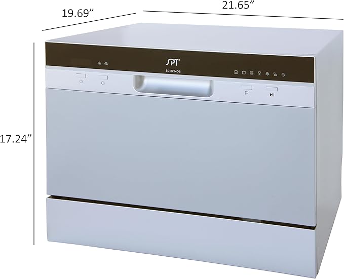 SPT SD-2224DSB: ENERGY STAR Countertop Dishwasher with Delay Start & LED – Silver