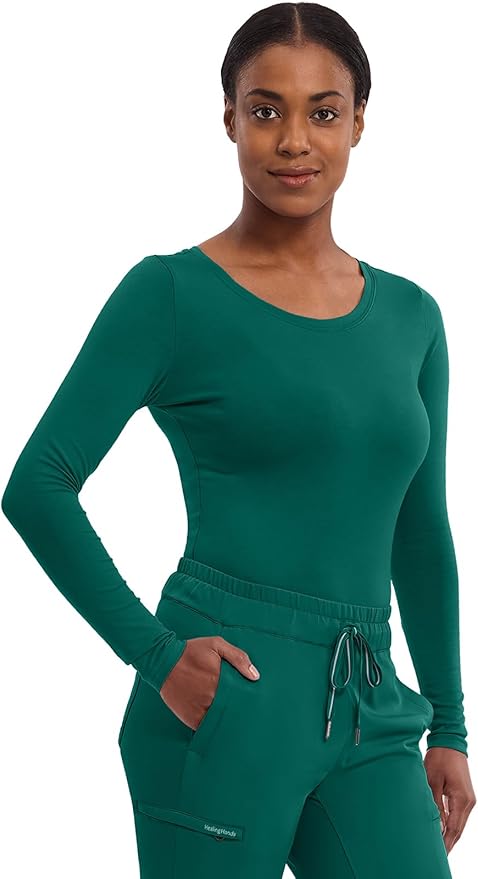 Healing Hands Women's Underscrub Soft Knit Melissa Longsleeve Scrub Tee with Breathable & Easy Care Fabric 5047