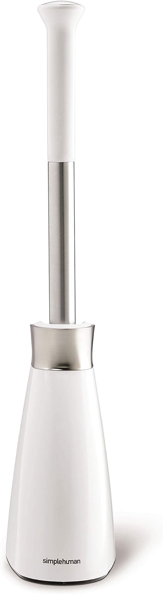 simplehuman Replacement Toilet Brush Head, Easy Screw On, Stiff Outer Bristles, White Plastic