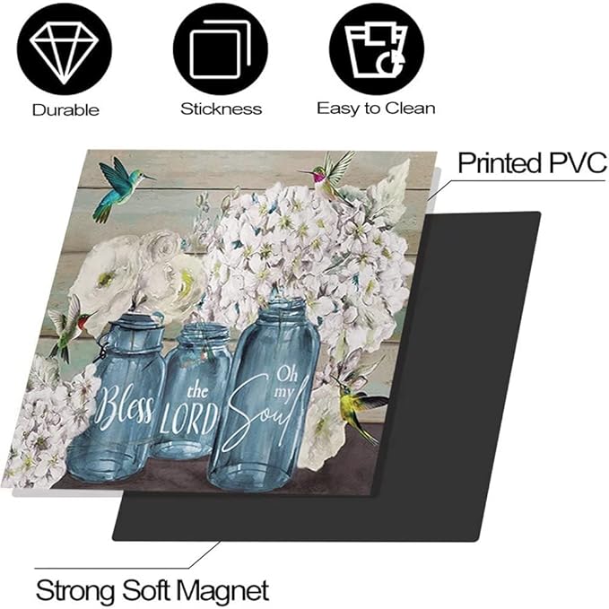 Wowfeel Rustic Farmhouse Floral Dishwasher Cover Magnet, 23 W x 17 H inch, 1 Count, PVC and PET Film