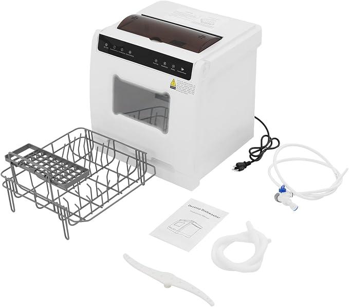 3-In-1 Portable Dishwasher,785W Countertop Mini Dishwasher With Display Screen & Child Lock,Multi-Functional Large Capacity Compact Drying Storage Dishwasher For Apartments,Dorms,Kitchens (800W 5L)