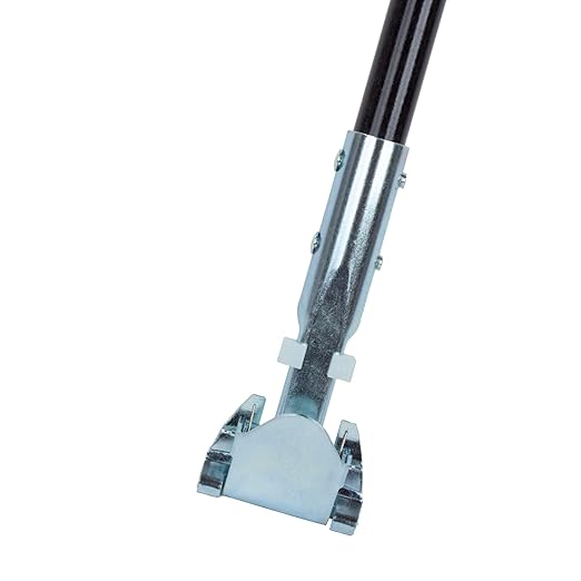 SPARTA Jaw Clamp Dust Mop Handle, Floor Dust Mop Frame Handle, Gripper Holder with Clip-On Connector for Floor Cleaning, Janitorial Supplies, Commercial Use, 60 Inches, Black, (Pack of 12)
