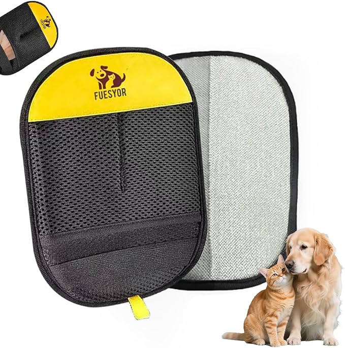 2 Pack Pet Hair Remover Gloves for Dogs & Cats, Reusable Static Fur Remover Mitt, Lint Cleaner for Clothes, Couch, Carpet, Car Seats by Unknown