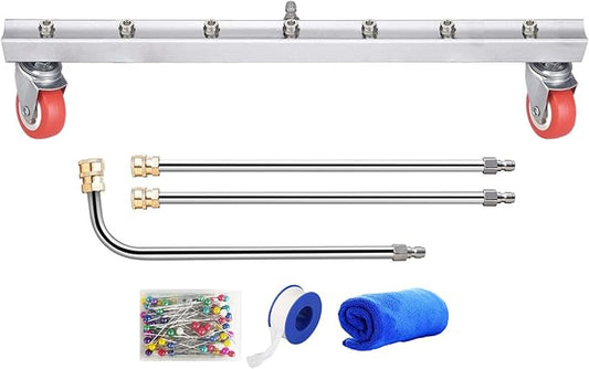 39 inch Water Broom Undercarriage Pressure Washer, Pressure Washer Under Car Cleaner 4000 Psi Power Broom Sweeper with 7 Nozzles 2 Extension Wand
