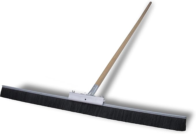 Marshalltown Heavy-Duty Seal Coating Broom, 36 Inch Broom Head, 72 Inch Wood Handle, Heavy Duty Synthetic Brush Strip with 2-1/2 Inch Trim, RED700373