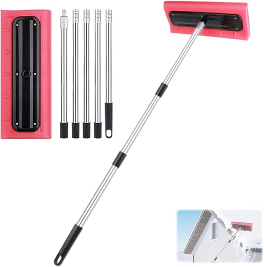Roof Rake Snow Removal Tool, Snow Rake for House Roof, Adjustable Telescoping Snow Roof Rake, Foam Head Roof Snow Rake, Winter Cleaning Accessory, Rake Tool for Driveway Roof (2m)