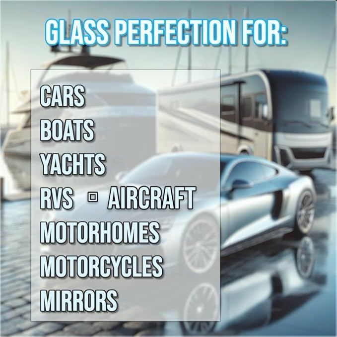 AQUAMIST® Premium Automotive/Marine Glass Cleaner – 4-Pack Value Bundle – Patented No Rag Drag™ Formula – Made in USA – 14 Oz. Aerosol Cans