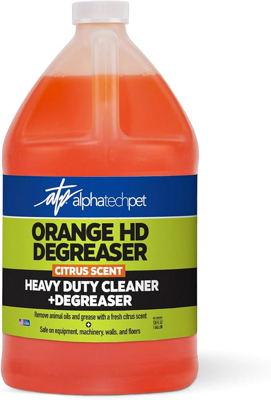Orange HD Degreaser - Citrus Heavy Duty Degreaser and Cleaner for Tough Stains and Grease, Fast-Acting, Non-Corrosive Cleaner, 1 Gallon by Alpha Tech Pet