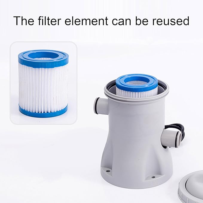 Clear Cartridge Filter Pump, 330 Gallon Ground Swimming Pool Filter, Electric Pool System, Water Filters Pump for Garden, Patio, Pools Cleaning