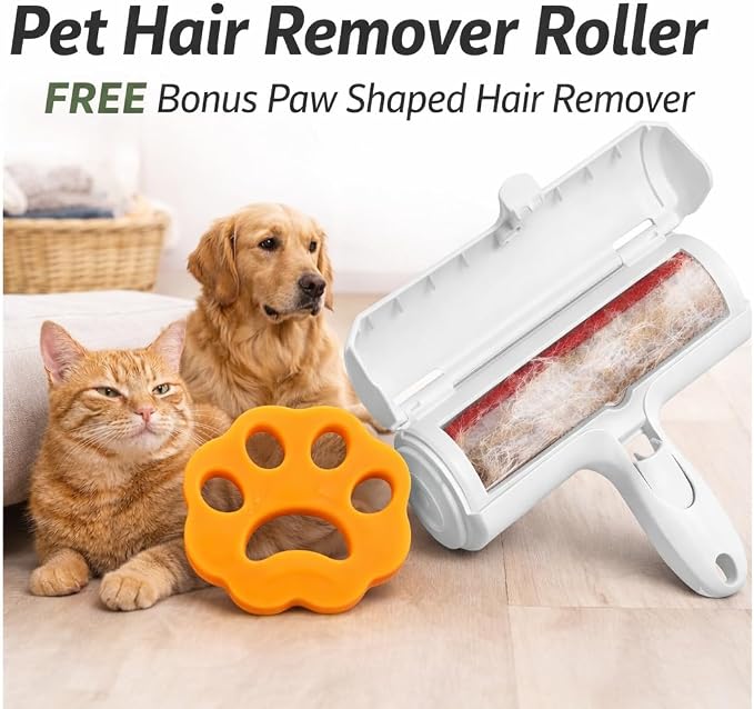 Pet Hair Remover Bundle, Reusable Lint Roller & Pet Hair Remover for Laundry Cat & Dog Fur Remover Set for Laundry Couch, Carpet Bedding & Clothes (Blue) - Image 2