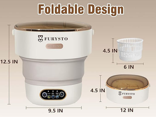 Foldable Portable Washing Machine Upgraded with Spin Basket,16L Mini Laundry Machine,Automatic 3 Cleaning Modes for Underwear/Baby Clothes/Socks,Ideal for Travel,Dorms, Apartments,Hotels,RVs & Camping