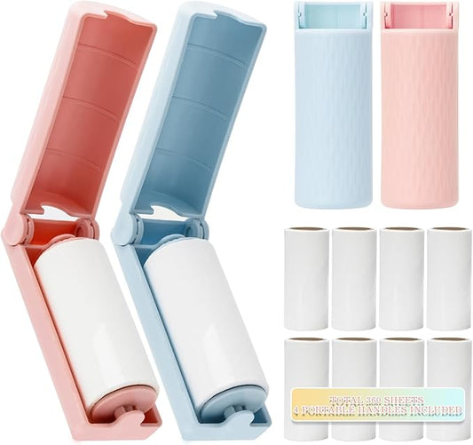 16 Pack Travel Lint Roller with 360 Sheets, Mini Portable Lint Remover | with 4 Handles & 12 Refills,Reusable Pet Hair Remover for Clothes with Cover, Easy to Clean for Luggage Use by Unknown