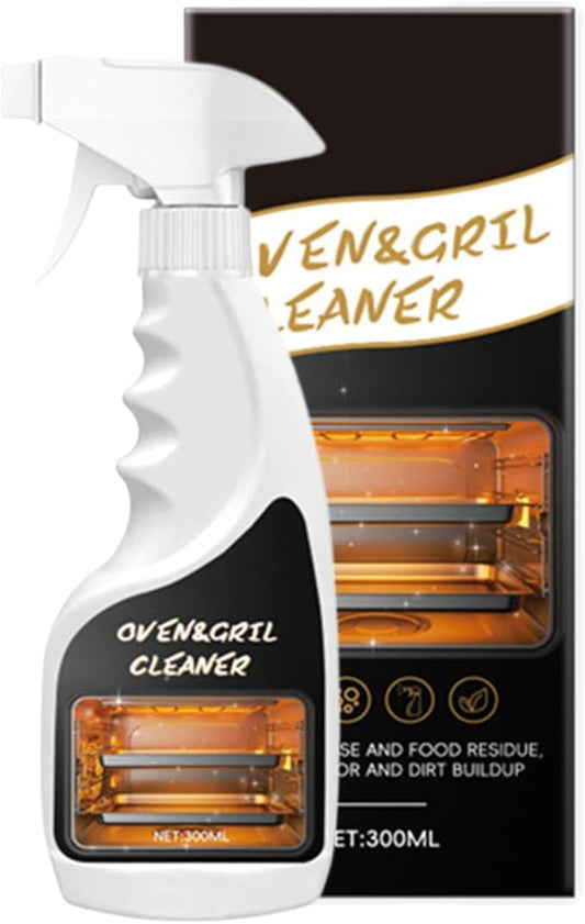 300ml Oven And Grill Cleaner Heavy Duty,Grill Degreaser For Outdoor Grill,Powerful Grease/Carbon/Odor Remover,No Harsh Scrubbing,Multi-Surface Safe,Kitchen Cooking Tools (1, 300ml)