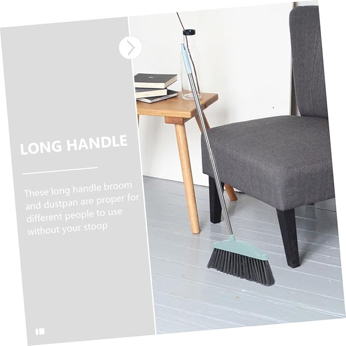 Cabilock Dust Pan Broom Set Dust Broom with Long Handle Floor Cleaning Kit House Cleaning Tools Long Handle