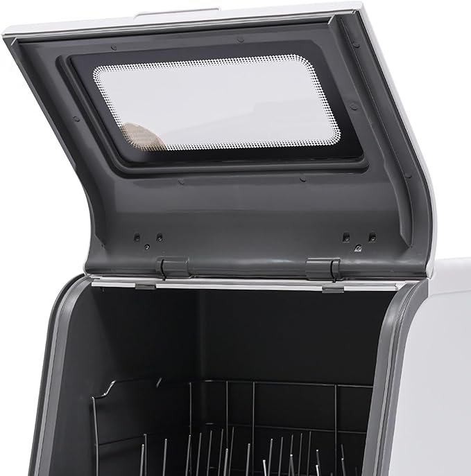 110V 800W Portable Dishwasher, Compact Dish Washing Machine Automatic Mini Dish Washing Machine Countertop Water Tank Dishwasher with 3 Washing Programs 360° Rotating Spray for House Dorm Apartment