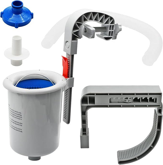Above Ground Pool Surface Skimmer with Detachable Skimmer Basket, Auto Pool Skimmer Floating Pool Filter, Wall Mount Surface Skimmer fo Inflatable Collars, Metal Frame & Tubular Pools