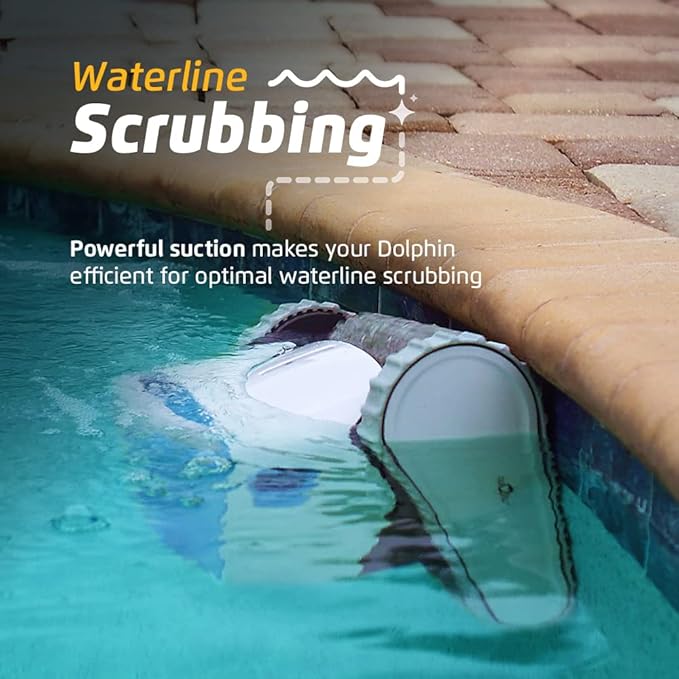 Dolphin Proteus DX4 Automatic Robotic Pool Vacuum Cleaner, Wall Climbing, Waterline Scrubber Brush, Ideal for In-Ground Pool up to 50 FT in Length