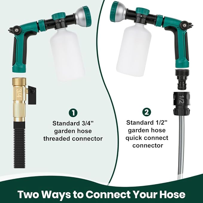 VENETIO 8-Dial Hose End Sprayer for Liquid Fertilizer/Soap | Precision Lawn, Yard & Garden Feeder with 34oz Bottle for Uniform Fertilizing and Watering Plants | Hose Attachment Nozzle Spray Gun