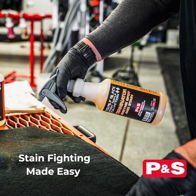 P & S PROFESSIONAL DETAIL PRODUCTS Terminator Enzyme Spot & Stain Remover ?€? Professional Upholstery & Carpet Cleaner, Eliminates Grease, Dirt, Protein-Based Stains, Fresh Scent - 16 Oz.