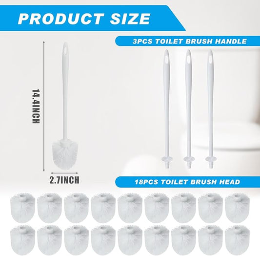 Tioncy 21 Pcs 14.2 Inch Toilet Brush Commercial Heavy Duty Toilet Bowl Cleaning Scrub Long Scrubber for Bathroom Cleaning Supplies