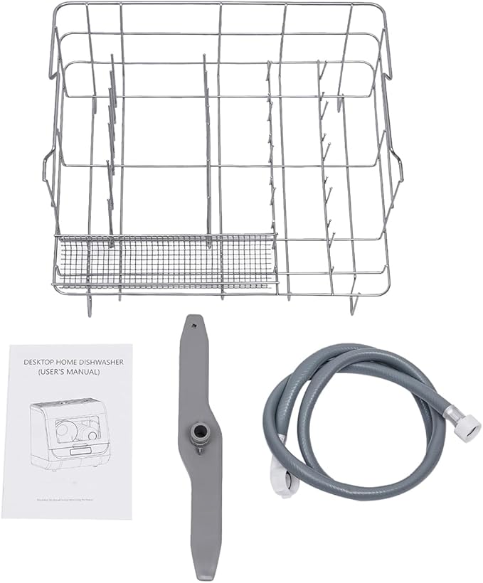 Portable Countertop Dishwashers with Bowl Basket, 800W Compact Dishwashers, 3 Washing Programs & Rotary Spray Washing, Hot Air Circulation Drying